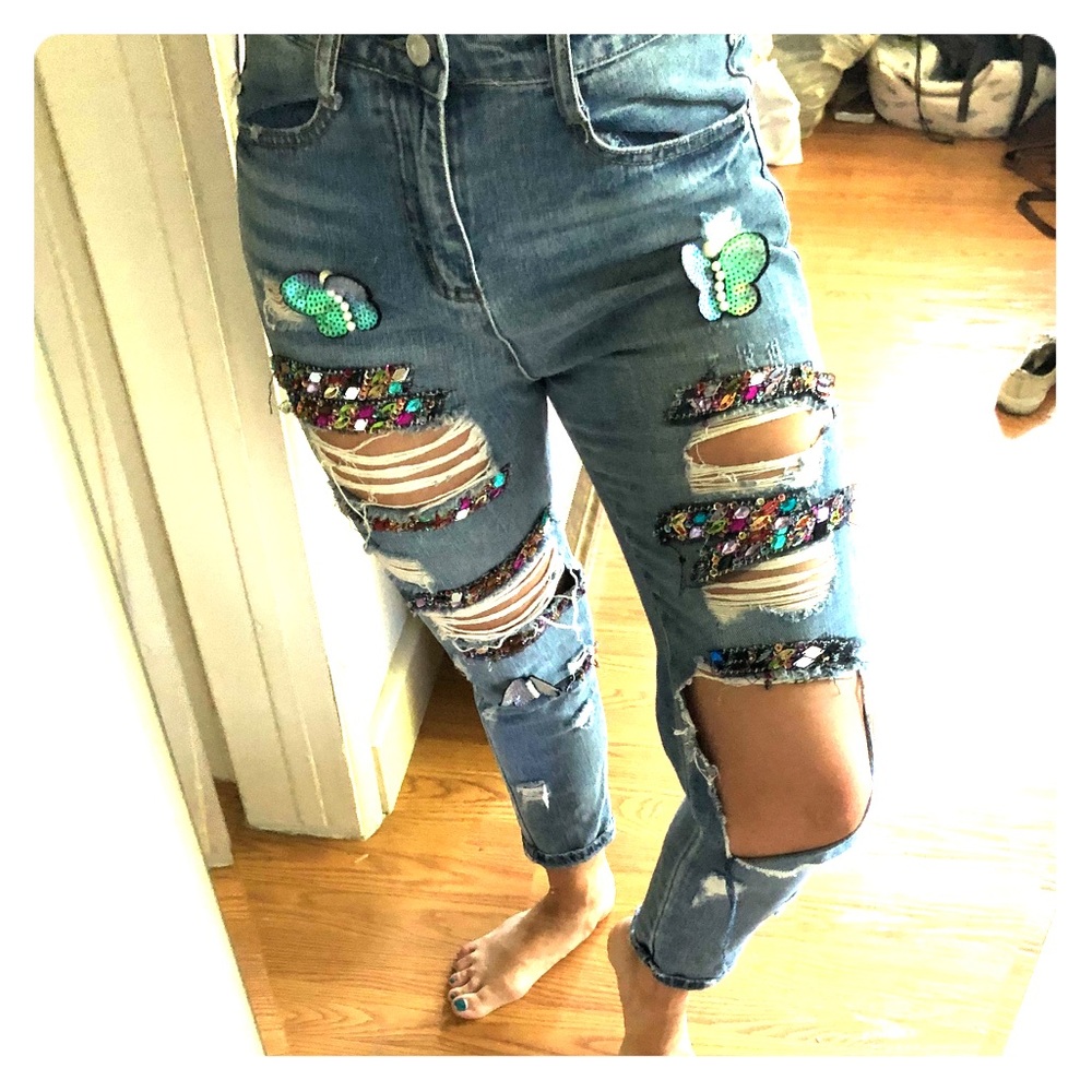 Bejeweled and bedazzled cute jeans